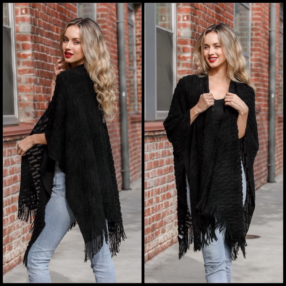 Diagonal Knit Ruana - Picture 3 of 6